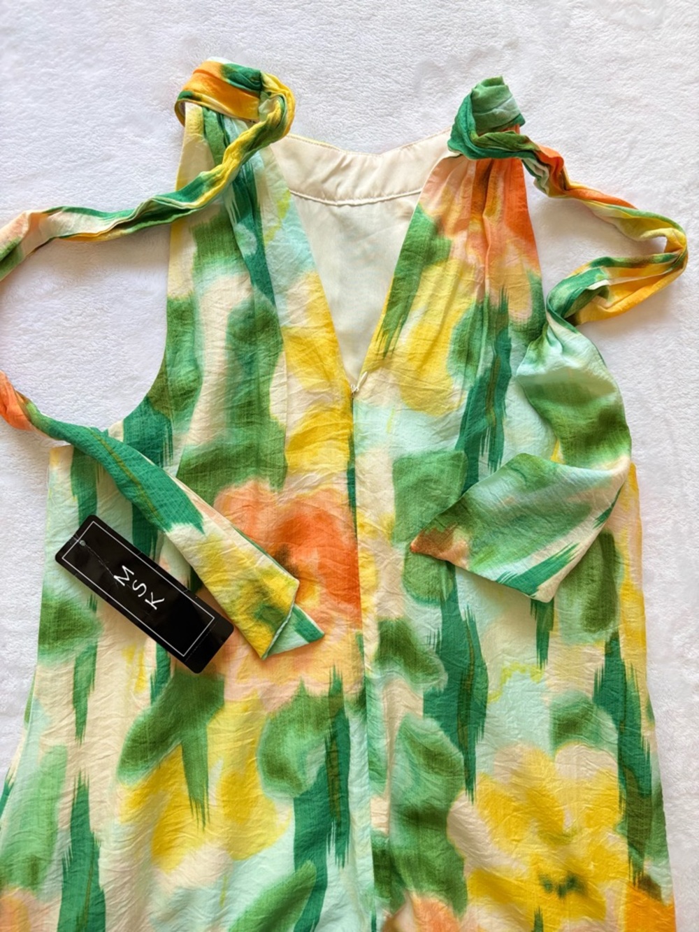 MSK Floral Sleeveless A-Line Silhouette Halter Dress--NWT--L - Picture 9 of 16